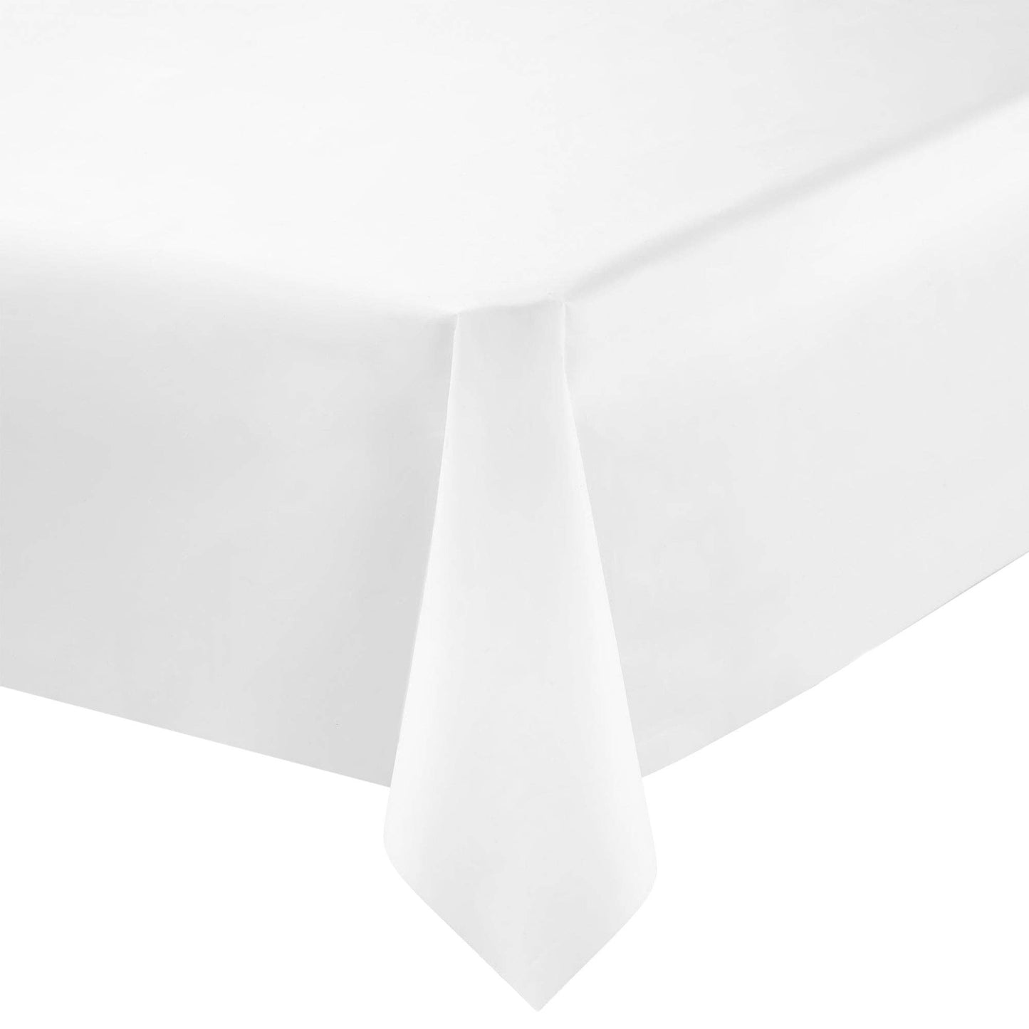 54" x 108" White Rectangular Plastic Tablecloth - 1 pc