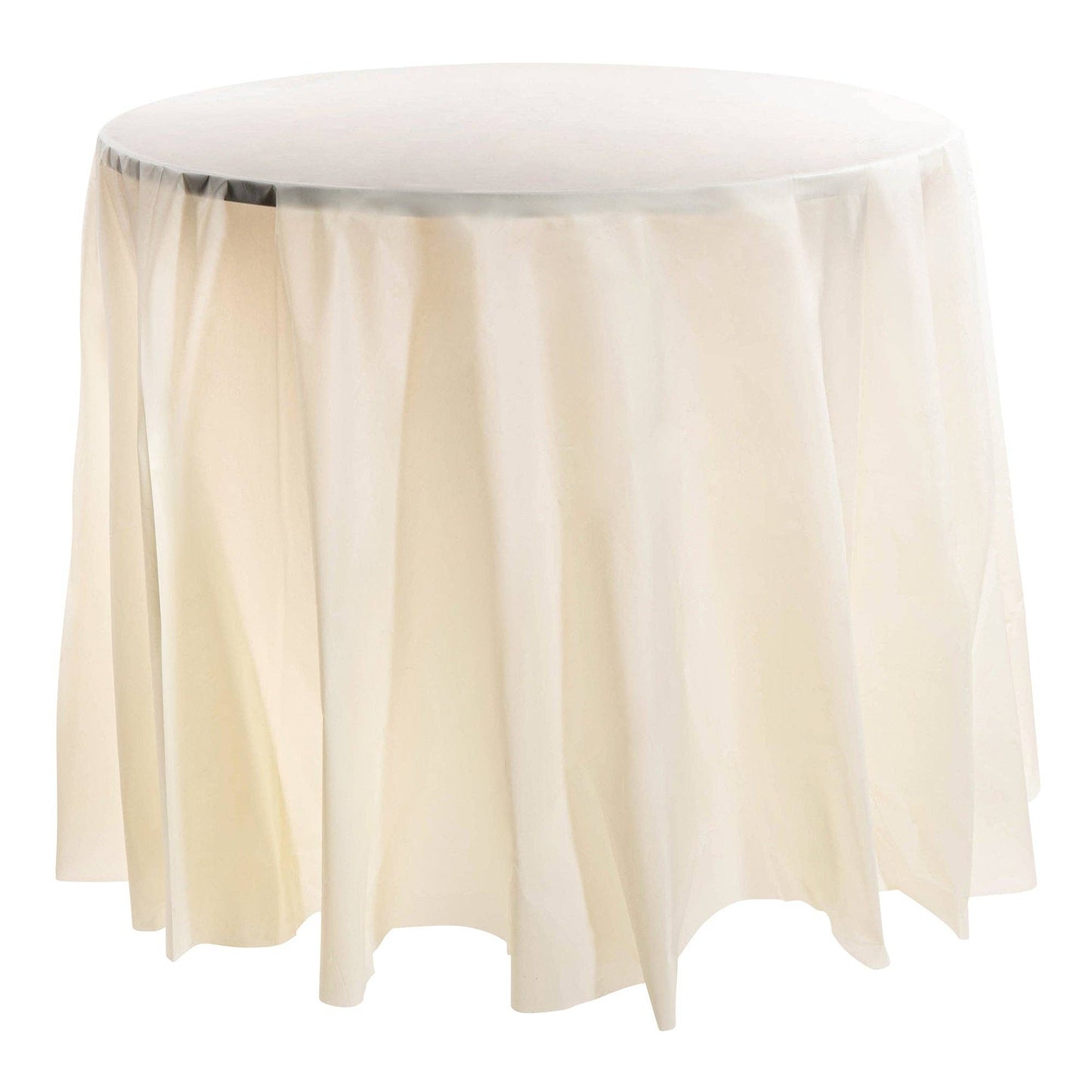 84" Ivory Round Disposable Tablecloth - 1 pc