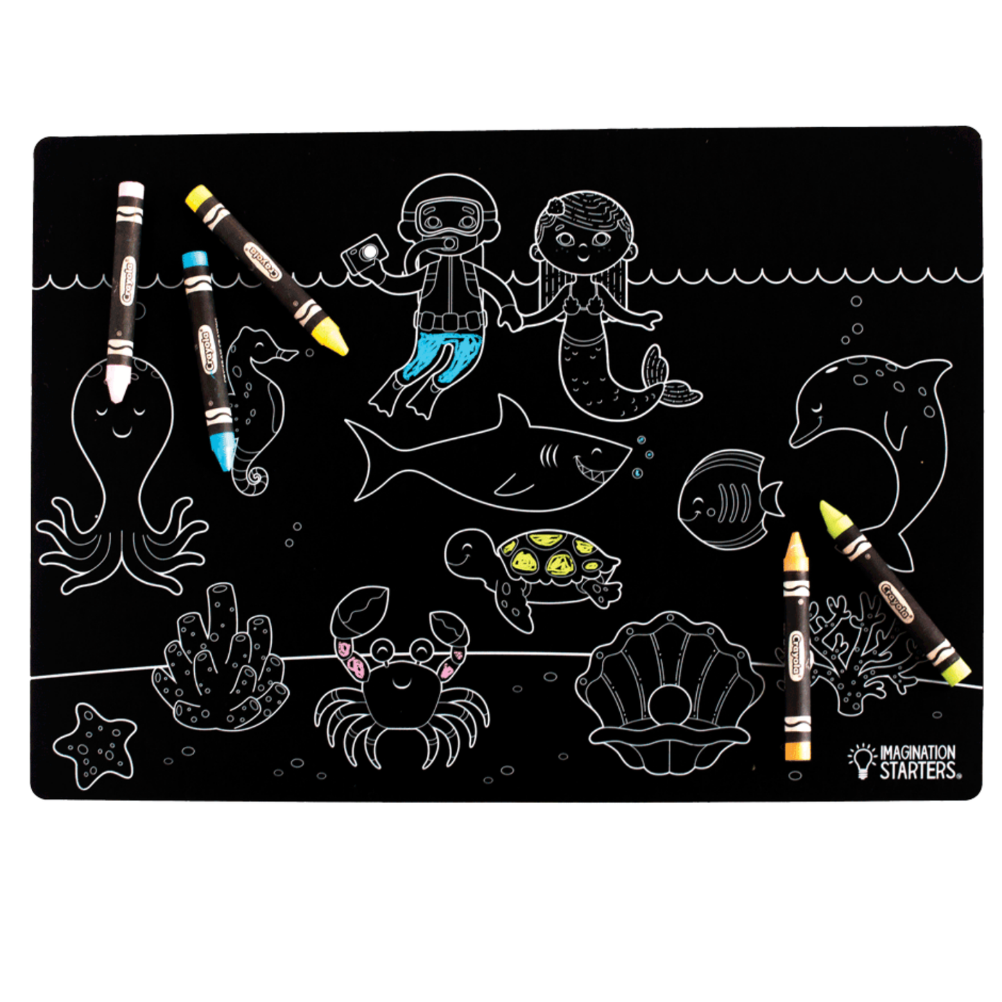 Reusable Coloring Placemat Sea 12x17