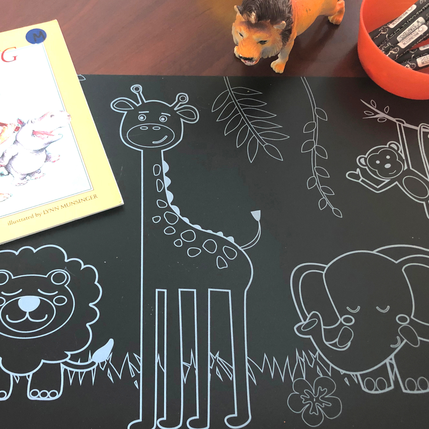 Reusable Coloring Placemat Jungle 12x17
