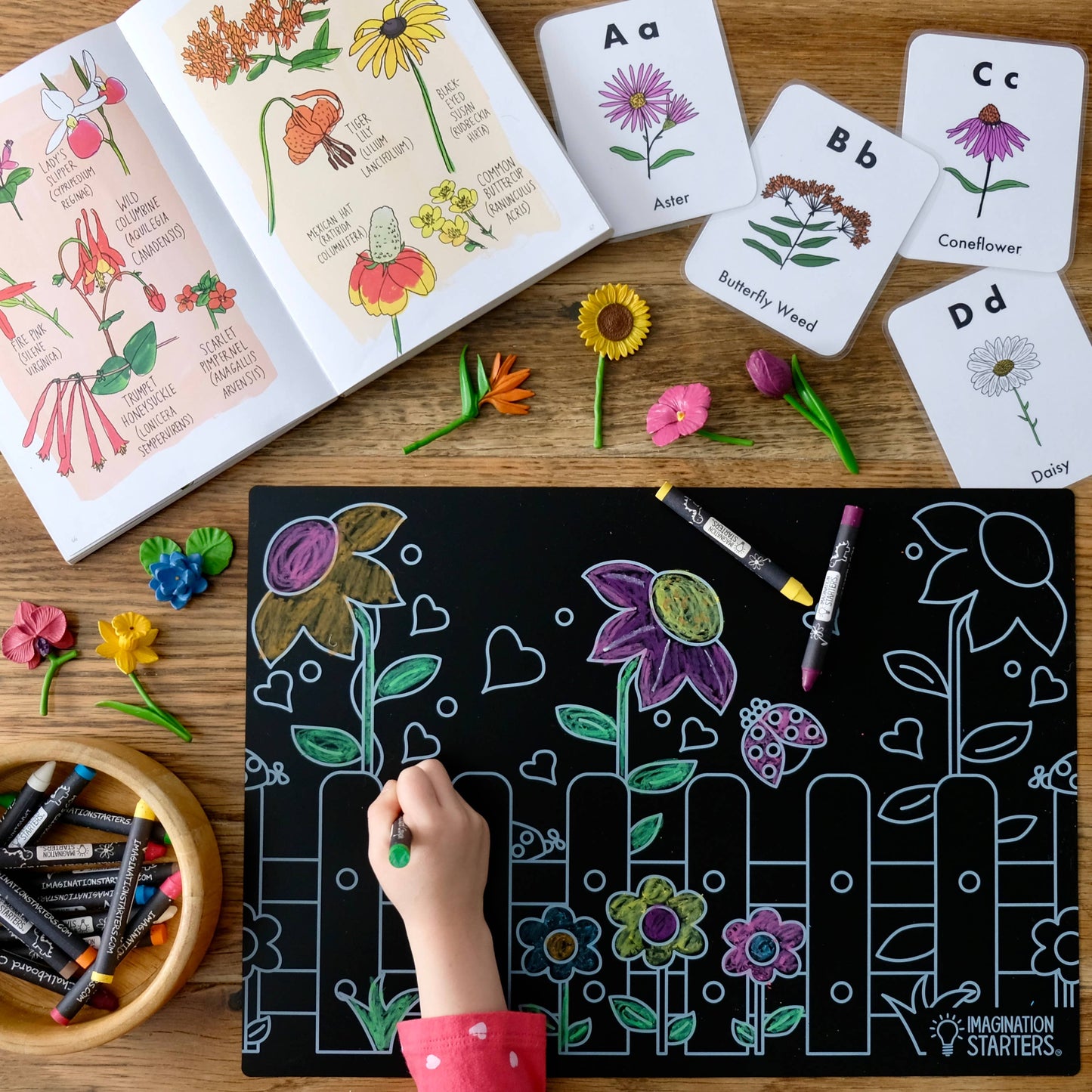 Reusable Coloring Placemat Garden 12x17