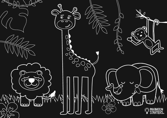 Reusable Coloring Placemat Jungle 12x17