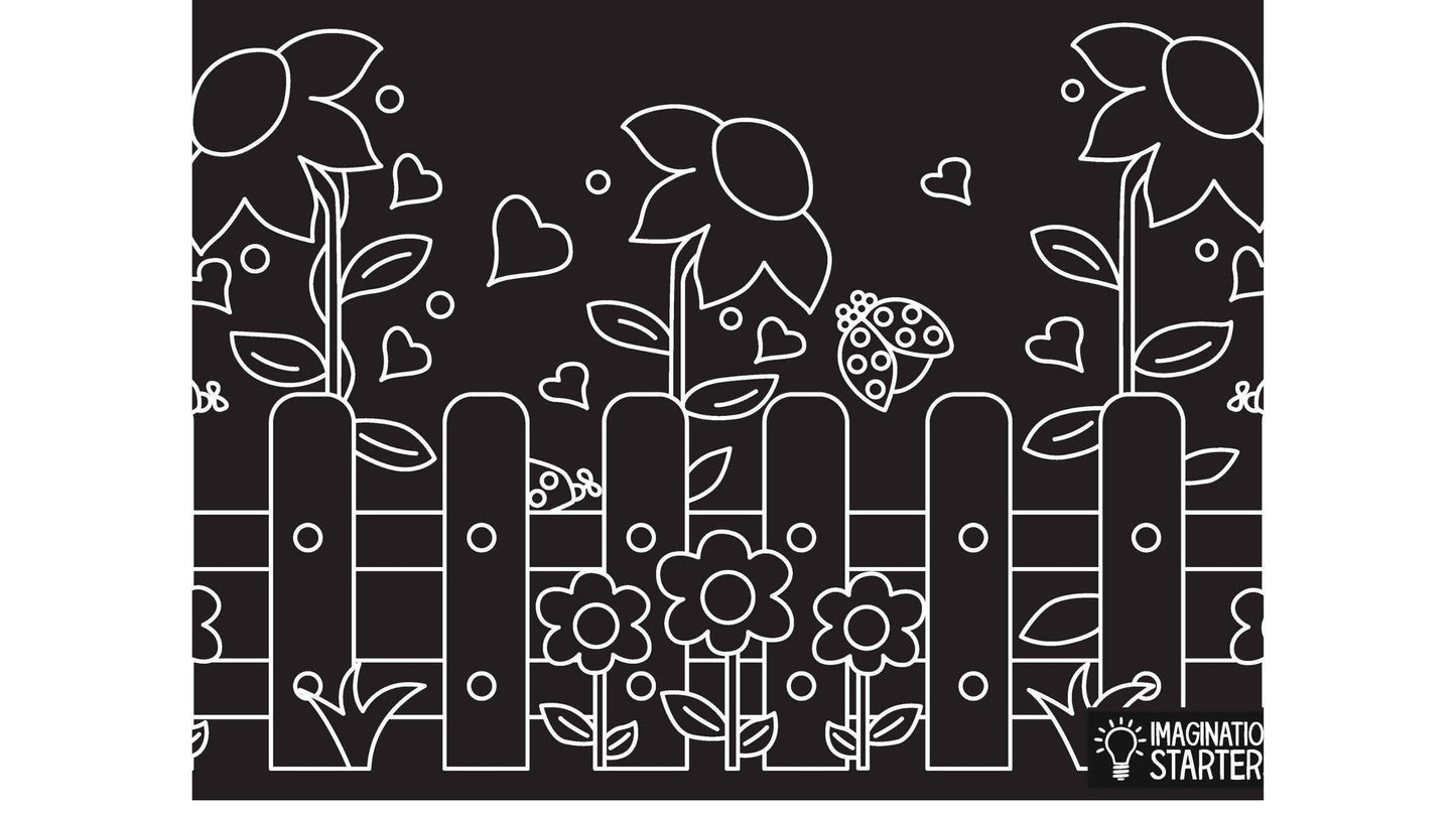 Reusable Coloring Placemat Garden 12x17