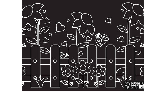Reusable Coloring Placemat Garden 12x17